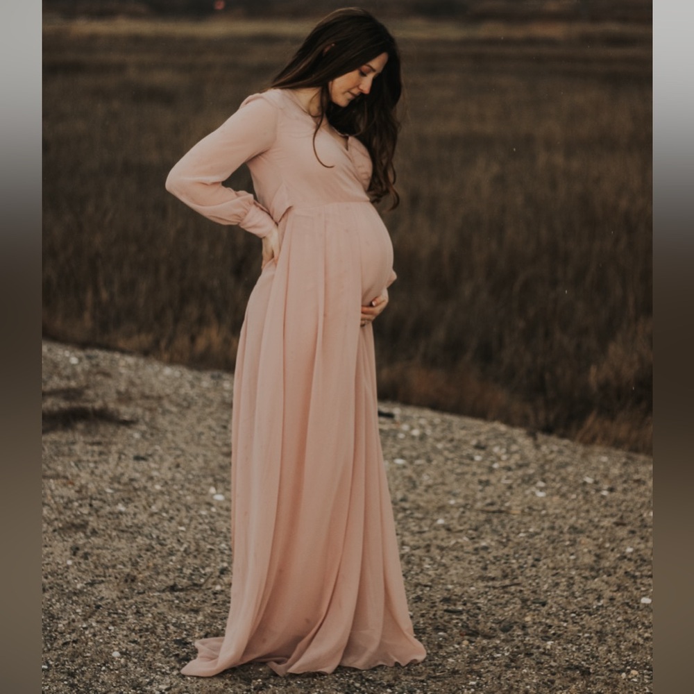 Blush maxi dress